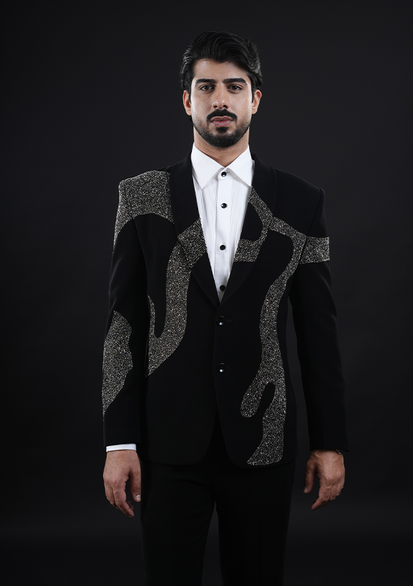 Designer Black Embroidery Suit - Image 2