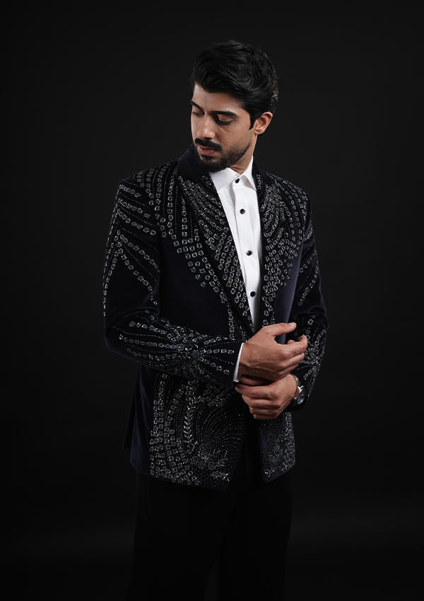 Designer Blue Emboidery Suit - Image 2