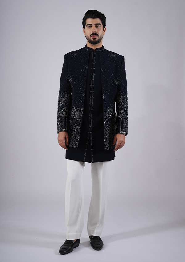 Blue High low classic indo western - Image 2