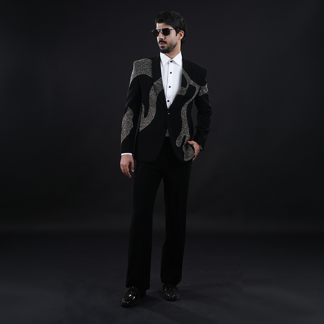 Designer Black Embroidery Suit