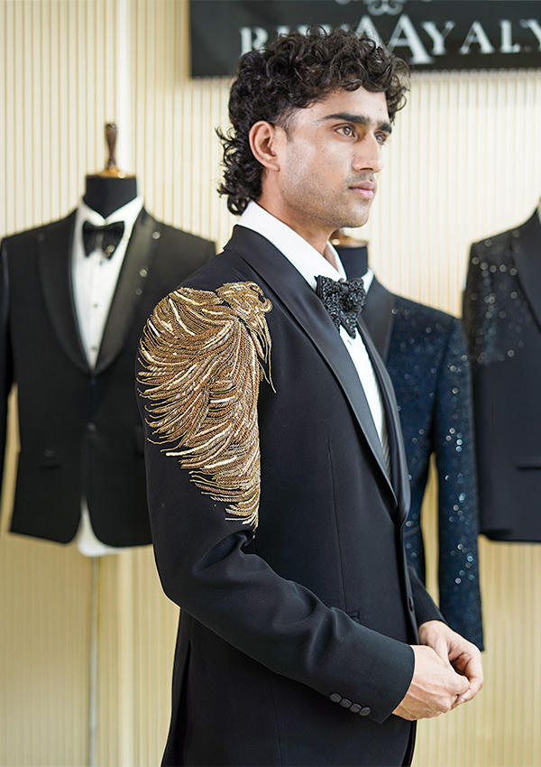 Black Lion Design Embroidery Suit - Image 3