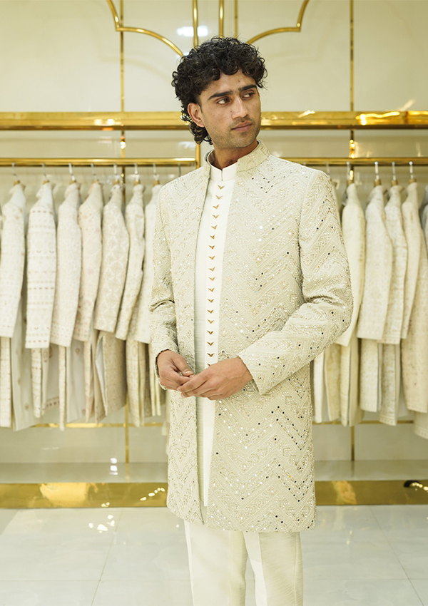 Mirror Work Open Indo With Jacket And Pant