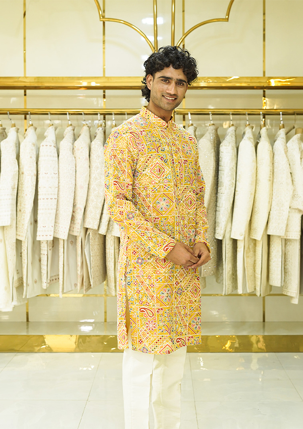 Yellow Multi printed Kurta And Pant - Image 2