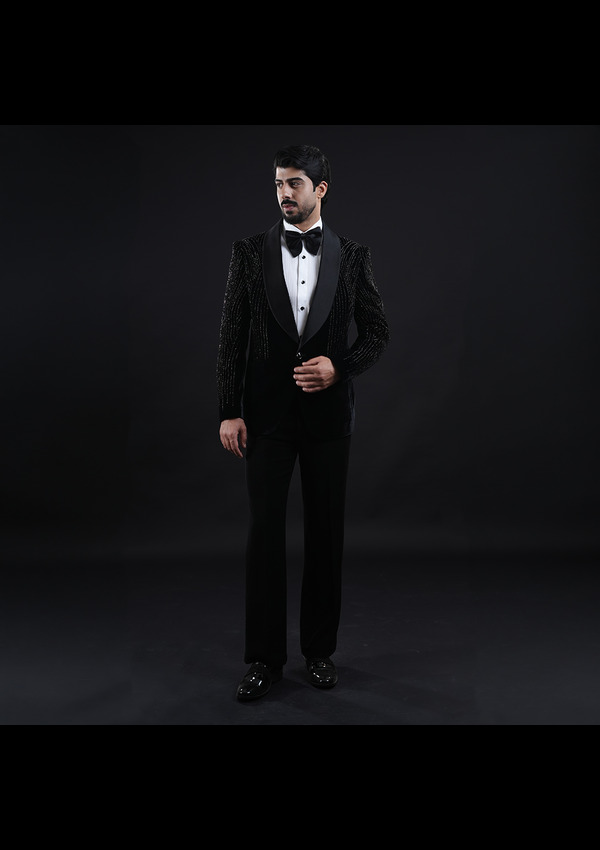 Black Hand Embroidery Tuxedo - Image 2